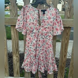 Francesca's Collections Pink Floral Mini Dress